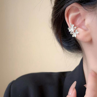 Kẹp Tai Kim Loại Hoạ Tiết Hoa - Phong Cách Hàn Quốc, Thanh Lịch & Sang Trọng