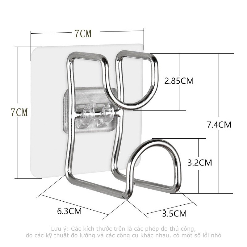 Móc Inox Dán Tường Treo Thau Chậu Khăn Quần Áo/ Giá Gắn Tường Treo Đồ Nhà Bếp Nhà Tắm FE123