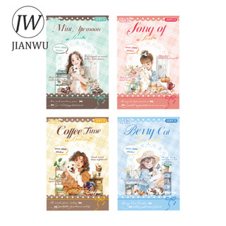 JIANWU Nhiều Màu Sắc Thú Cưng Ghi Series Kawaii Mèo Chó Nhân Vật Phong Cảnh Chất Liệu Cắt Dán PET Nhãn Dán Sáng Tạo Tạp Chí Văn Phòng Phẩm