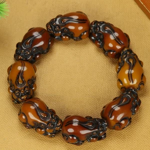 Vòng tay Pixiu khắc nhựa thời trang phong cách mới, Unisex, Size Khoảng 33 * 22 * 18