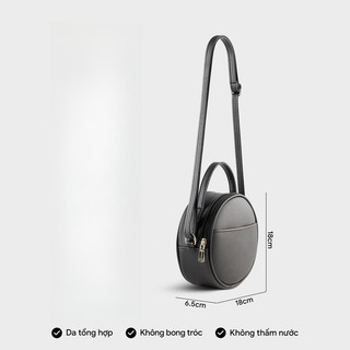 (TẶNG TÚI KẸP NÁCH )- Rosa'bag  Túi đeo chéo Thời trang nữ dáng tròn phối ngăn size 18 và 11 - Túi đeo chéo da TN-0026