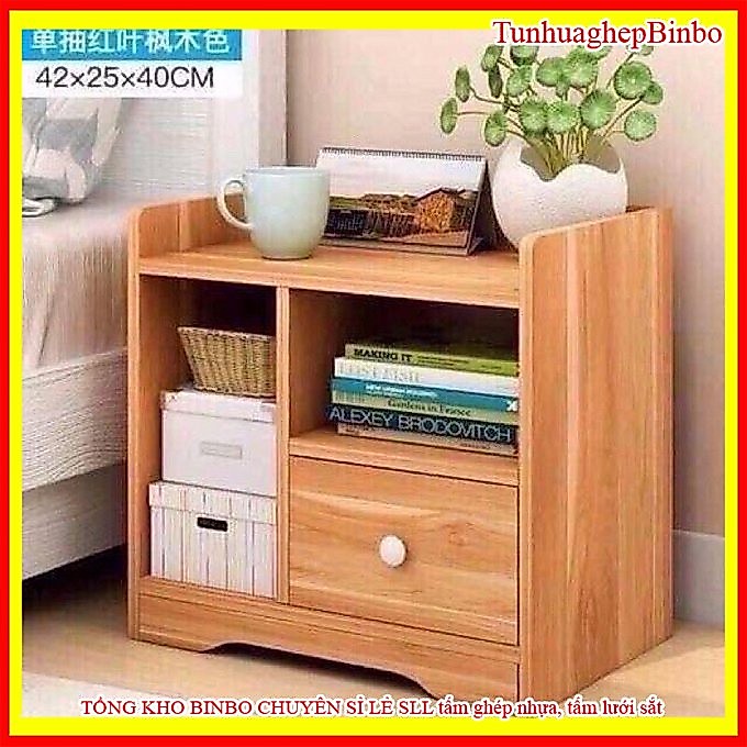 [táp đầu giường] Tủ đầu giường gỗ MDF chống thấm chắc chắn 1-2 ngăn