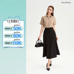 Chân Váy Đuôi Cá Nữ GUMAC Chân Váy Công Sở Dáng Dài Lưng Cao Xòe Nhẹ Nhàng LVF1014 - LVG0406