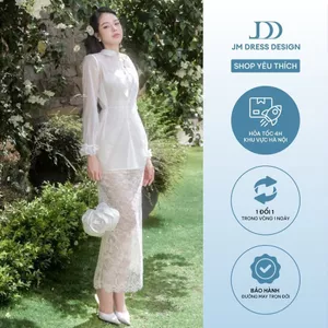Set Áo sơ mi voan đính hoa 2S20.2506OG, Đầm ren body 2 dây 1P11.2505L phong cách sang chảnh gợi cảm đi tiệc chụp hình JM