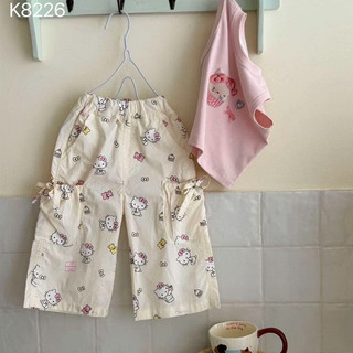 Quần short in hình hoạt hình mùa hè cho bé gái Quần short dáng rộng thường ngày Hàn Quốc Quần năm điểm