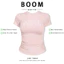 BOOM Áo Baby Tee Nữ Cotton Ôm Body-Áo Thun Ngắn Tay Y2K In Hình PhongCách Mùa Hè, Cổ Tròn Hàng Đầucách hàn quốc phong725