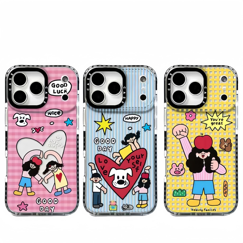 Ốp điện thoại yêu thương bé gái và bé trai phù hợp cho iPhone 17 Pro Max 17 Air 16 Pro Max 15 14 iPhone 13 12 11 Vỏ bảo vệ chống rơi 9CVS
