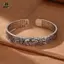 Retro s Pixiu Charms Vòng Tay Nam Bạc 925 Thiết Kế Đơn Giản Phong Cách Trung Hoa Độc Đoán Mở Lắc Tay Trang Sức EMKK