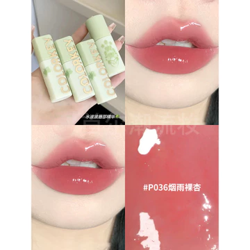 Colorkey Kolaqi Nước Bobo Son Bóng Tinh Chất Thủy Tinh Tự Nhiên Gương Nước Bóng p036 Khỏa Thân Màu Hồng Son Bóng Nữ