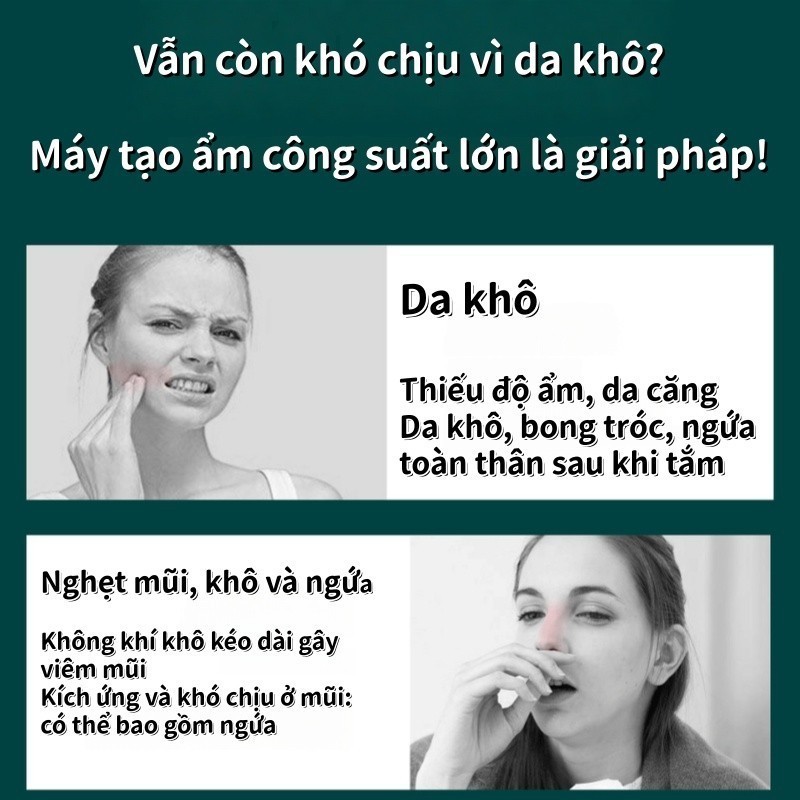 Máy tạo độ ẩm phun đôi 2.2L,Tích Hợp đèn Ngủ LED Nhiều Màu,sương mịn dưỡng ẩm,Yên Tĩnh Cho Phòng Ngủ