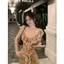Tiệc hoa Cô gái Pure Desire Wave Collar Đính cườm Pháp Áo yếm nữ Slim-fit Slimer Look Tính khí Hot Girl Style Top