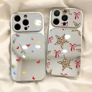 Da Báo In Hình Ngôi Sao Nơ Họa Tiết Ốp Lưng Điện Thoại Realme 5 5i 6i 8 9i 12 13 4 15 16 Pro Plus 14T 15T Trang Điểm Gương