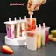 Khuôn Làm Kem 4 Bộ Khuôn Làm Đá Popsicle Khay Làm Đá DIY Có Thể Tái Sử Dụng Với Stis Và Nắp Dụng Cụ Nhà Bếp Sáng Tạo Mùa Hè