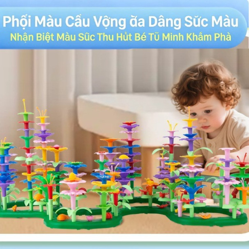 Bộ Xếp Hình Khu Vườn,Xếp Hình DIY-49/98/148pcs,Chất Liệu Nhựa Thân Thiện Với Môi Trường,Đồ Chơi Giáo Dục Trẻ Em