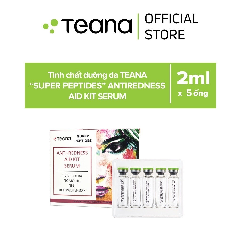 Combo Serum PEPTIDES TEANA Anti-redness & ASAP giải cứu phục hồi làn da, giảm thâm mụn 2ml (5 ống/10 ống)