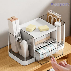 Hộp lưu trữ ngăn kéo WANYEDI, Hộp lưu trữ máy tính để bàn dung lượng lớn đa chức năng, Hộp đựng văn phòng phẩm bằng nhựa dành cho học sinh