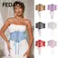 Thắt lưng Corset ren FEDAOG, Thắt lưng thêu hoa co giãn bằng lụa co giãn, Thắt lưng cơ thể giảm béo bằng da PU rộng trang trí thời trang cho váy Quần áo hàng đầu