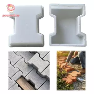 Khuôn gạch lát PWSEND, Làm dày dễ dàng tháo rời I Shape Brick Mold, Có thể tái sử dụng I Shape Plastic Concrete Paver Mold Garden Walkway