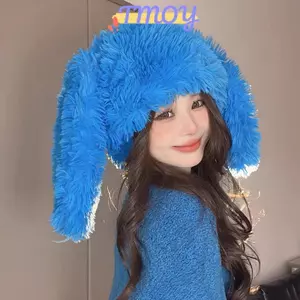 TMOY Hoạt Hình Dễ Thương Tai Thỏ Sang Trọng Mũ Lông Thú Giả Mềm Mại Và Ấm Áp Mũ Nữ Thích Hợp Để Mặc Hàng Ngày Và Sử Dụng Tiệc TMOY