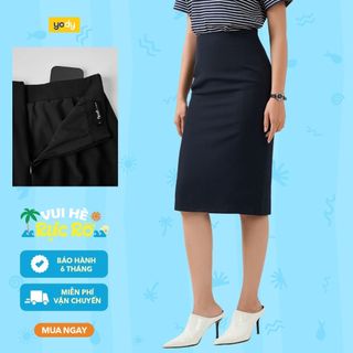 [COOLER & CLOSER] Chân váy bút chì YODY vải Tuýt si taiga tôn dáng ít nhăn WOSK26A003