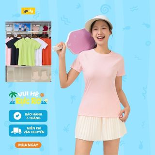 Áo thun thể thao nữ YODY Sport dệt jacquard siêu nhẹ, năng động, thoáng mát, thấm hút tốt WATS25S111
