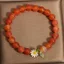 Vòng tay mã não Yanyuan dành cho nữ - Hạt đỏ cam - Mother-of-Pearl Daisy - Lá pha lê - Co giãn - Thủ công - Trang sức may mắn ngọt ngào tươi