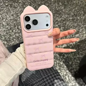 Bow lưới bột Trường hợp iPhone 16promax phù hợp 1715Plus Mới 14/11Chống ngã12/13 Stereo