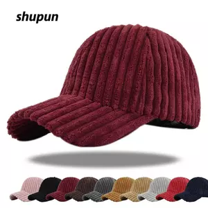 Mũ bóng chày vải nhung SHUPUN, Mũ mùa đông Cotton có thể điều chỉnh kích thước có thể điều chỉnh, Mũ Snapback ấm áp dành cho nam nữ