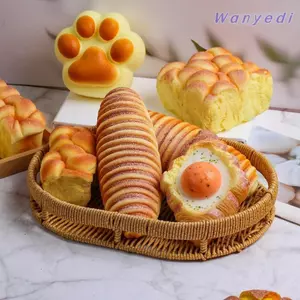 WANYEDI Đồ chơi phục hồi chậm, Mô hình giảm căng thẳng hình bánh mì nướng nhân tạo, Đạo cụ ảnh sáng tạo Bóp đồ chơi Quà tặng dự tiệc