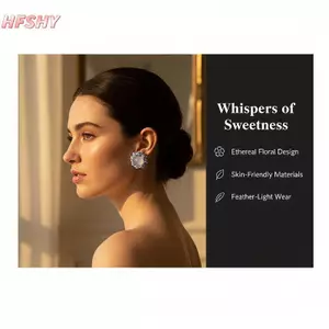 HFSHY Hồng Xanh Hồng Hoa Hồng Giọng Hoa Bông Tai Nhẹ Trang Sức Thời Trang Cho Đám Cưới Lễ Tình Nhân Ngày Tiệc Tặng VN