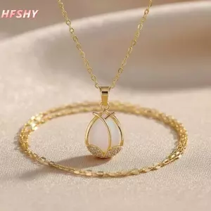 HFSHY Thời Trang Phong Cách Hoa Vàng Nelace Sang Trọng Cổ Điển Mặc Hàng Ngày Đảng Xương Đòn Dây Xích Nelaces Cho Nữ Trang Sức VN