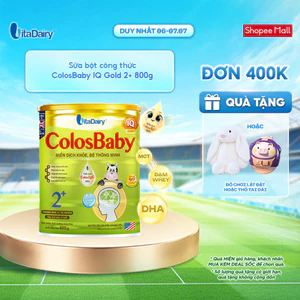 Sữa bột ColosBaby IQ Gold 2+ cho trẻ trên 2 tuổi – Hỗ trợ phát triển trí não – Lon 800g