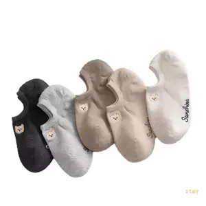 Ở Lại Thể Hiện Tất 5 Đôi Tất Cotton Không Trơn Trượt Vô Hình Lót Tất Dành Cho Nữ Cổ Thấp Tất Thường Ngày
