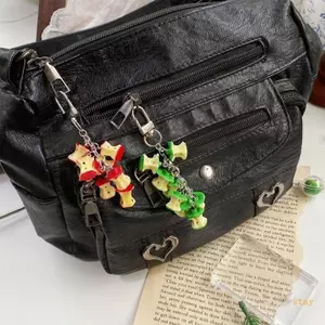 Ở lại Đáng Yêu Thu Nhỏ Táo Móc Khóa Trái Cây Nhựa Móc Khóa Vintage Lấy Cảm Hứng Từ Trang Trí Cho Ví Hành Lý Hoặc Chìa Khóa