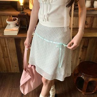 (Có sẵn) Áo váy chữ A thắt eo cao kiểu Hàn Quốc, hoa văn thêu tinh tế, ôm sát thân, tôn dáng, dễ chịu và đáng yêu