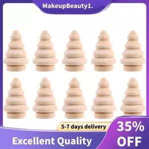 Trống DIY Gỗ Cây Giáng Sinh Peg Búp Bê Tiệc Bánh Toppers Gói 10