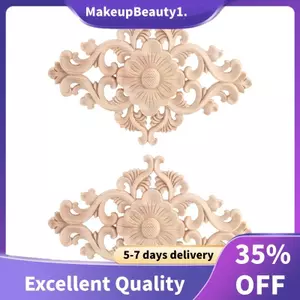 21 * 15cm Gỗ Khắc Không Sơn Onlay Đính Nội Thất Trang Trí Nhà Cửa, 2 Cái