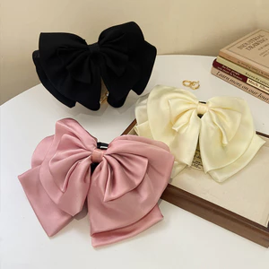 Lông Tơ Khối Lượng Tóc Nơ Lớn Hoa Bud Lấy Kẹp, Cảm Thấy Satin Lưng Đầu Đĩa Tóc Sang Trọng Tất Cả Trận Đấu 1TBL