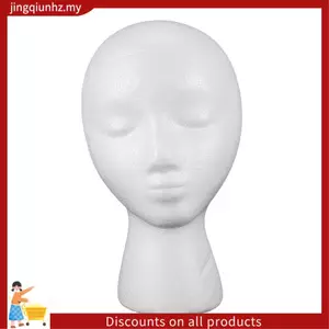 Bọt Mannequin Tóc Giả Đầu Hiển Thị Mũ Tóc Giả Giá Đỡ Đầu Bọt Trắng