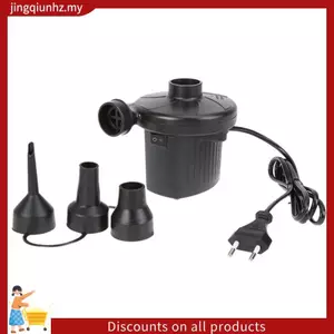 Máy bơm không khí điện cho bơm hơi Máy bơm không khí đầy nhanh di động với 3 đầu phun Máy bơm hơi & Máy bơm hơi để cắm trại ngoài trời Phích cắm EU