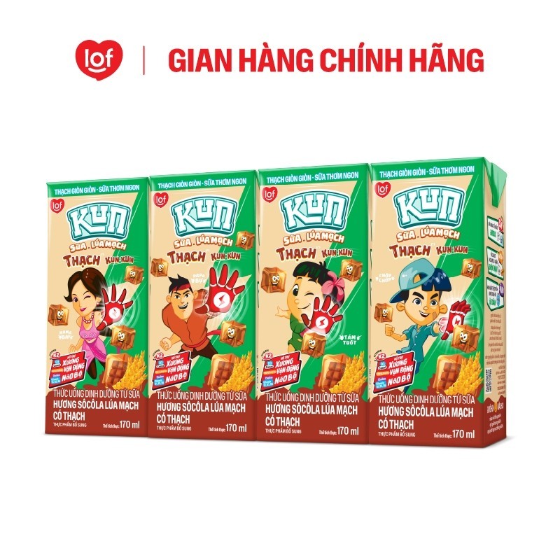 Kun Sôcôla lúa mạch có Thạch thùng 48 hộp x 170ml