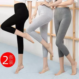Quần legging crop Modal màu xám mùa hè 2026 Phong cách mỏng Đàn hồi cao Skinny Slimer Look Phiên bản Hàn Quốc Mặc ngoài hơi béo Quần thun cỡ lớn nữ