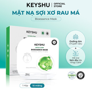 1 Hộp Mặt Nạ Sợi Xơ Rau Má Centella Fiber KEYSHU Dưỡng Ẩm, Hỗ Trợ Ngăn Ngừa Lão Hóa 10 Miếng 30ML