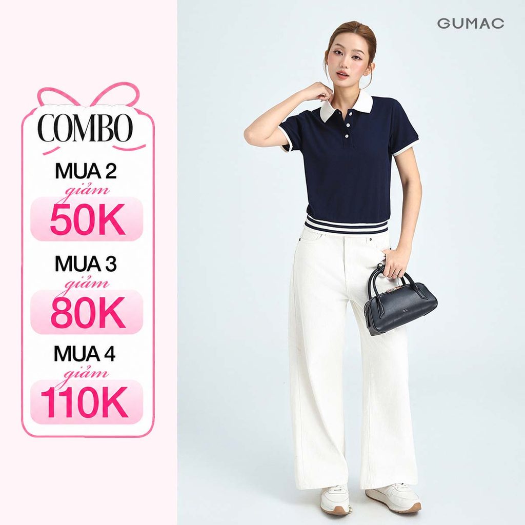 Quần Jeans Nữ Trắng Ống Suông Thắng Cơ Bản Jeans Thoáng Mát Thời Trang GUMAC LQJF1102