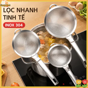 Rây Lọc Inox 304 Dày Bền, Đa Năng Cho Bếp - Lọc Bột, Sữa Đậu, Vớt Lẩu,Dày Bền, Dễ Vệ Sinh (8-15cm)