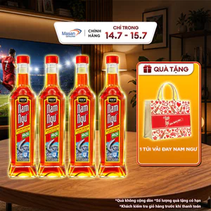 Combo 4 Nước mắm cá cơm Nam Ngư phiên bản thủy tinh mới 500ml
