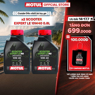 Combo 2 Dầu nhớt xe tay ga MOTUL SCOOTER EXPERT LE 10W40 0.8L