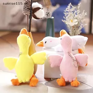 SRVN Du Đồ Chơi Sang Trọng Búp Bê Lông Tơ Móc Khóa Động Vật Dễ Thương Thiên Nga Ngỗng Búp Bê Mềm Đồ Chơi Nhồi Bông Schoolbag Mặt Dây Chuyền Trẻ Em Bé Gái Quà Tặng Sinh Nhật.