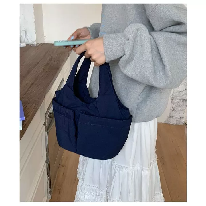 Túi tote Túi xách Túi mua sắm Túi xách công nhân văn phòng Tay cầm bằng vải Nylon thông thường Túi xách phong cách Nhật Bản Túi tote cầm tay Túi xách mẹ nhiều l – 6