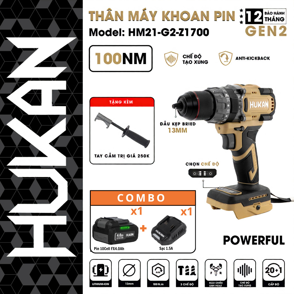 Đầu kẹp mang ranh kim loại Autolock 13mm và vỏ nhựa ABS nguyên sinh bền bỉ